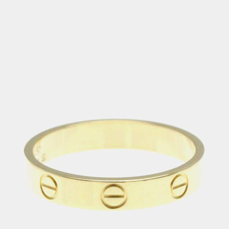Pre Owned Cartier 18K Yellow Gold Love Band Ring EU 57