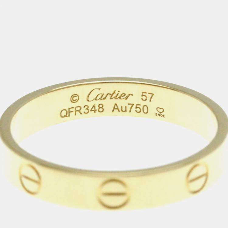 Pre Owned Cartier 18K Yellow Gold Love Band Ring EU 57