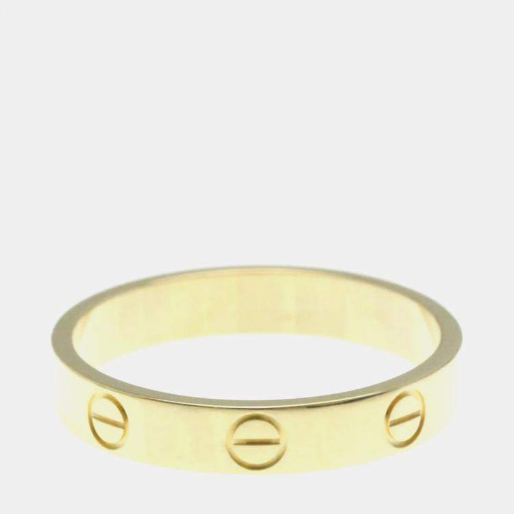 Pre Owned Cartier 18K Yellow Gold Love Band Ring EU 57