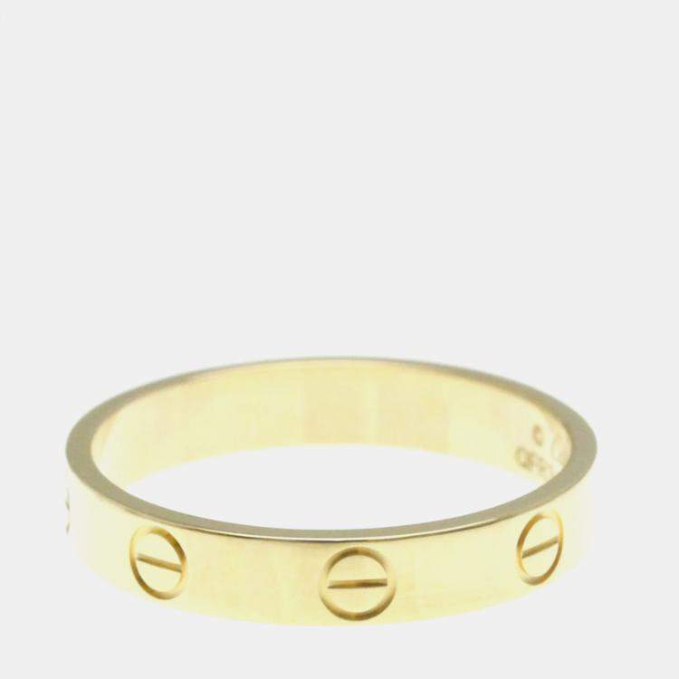 Pre Owned Cartier 18K Yellow Gold Love Band Ring EU 57