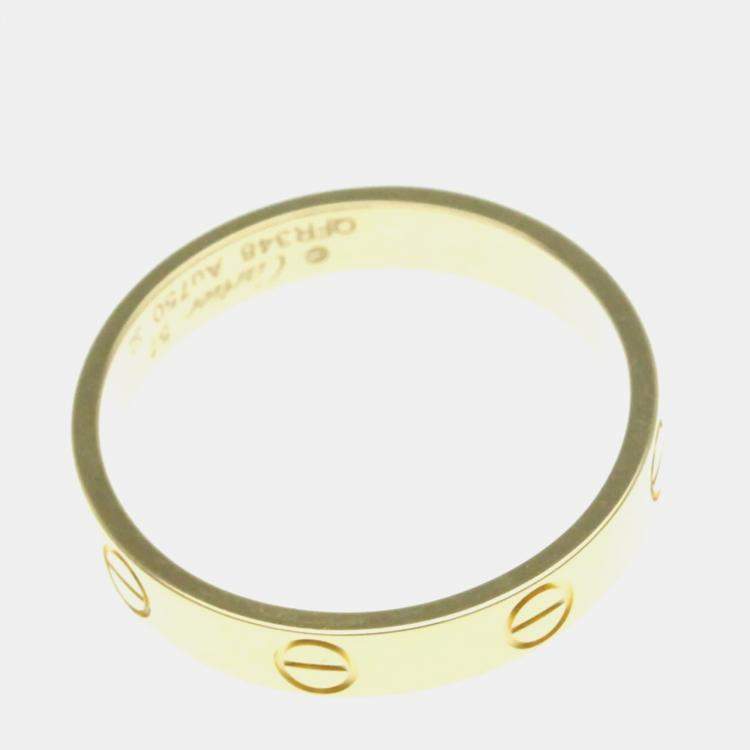 Pre Owned Cartier 18K Yellow Gold Love Band Ring EU 57