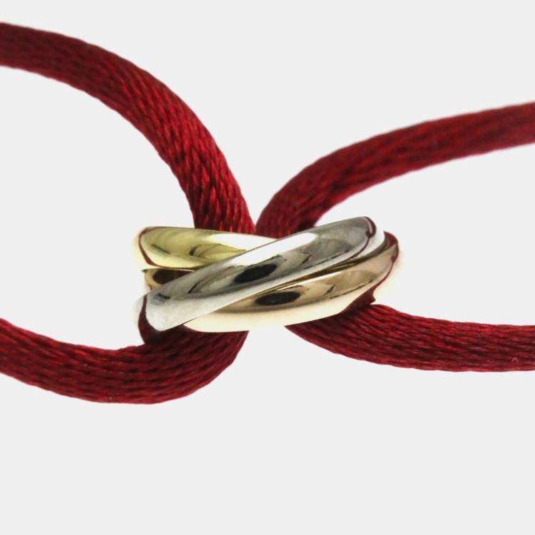 Pre Owned Cartier 18K Yellow Gold, Rose Gold, White Gold Trinity Cord Bracelet