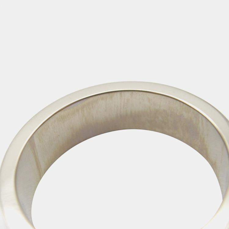 Pre Owned Cartier 18K White Gold Love Band Ring EU 50