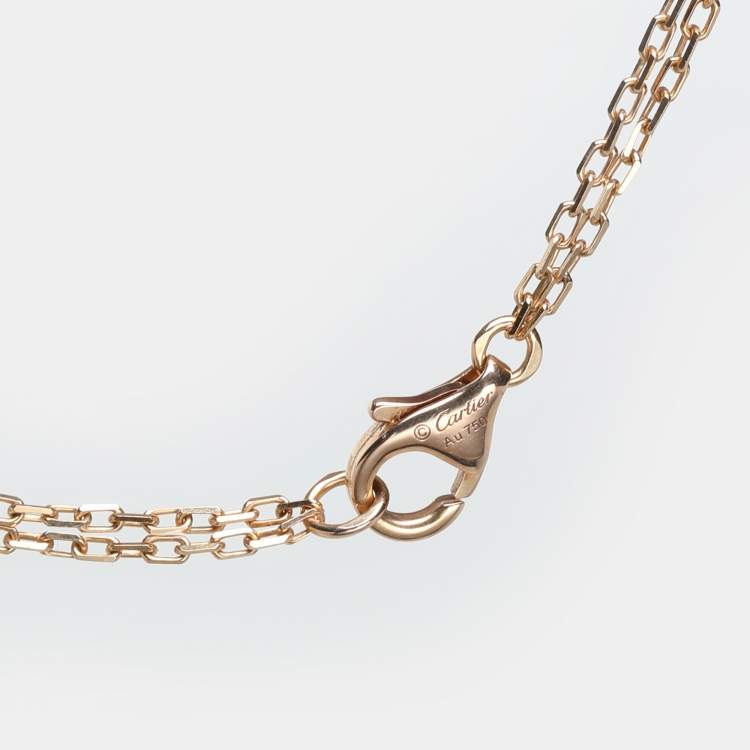 Pre Owned Cartier Love 2 Diamonds 18K Rose Gold Necklace