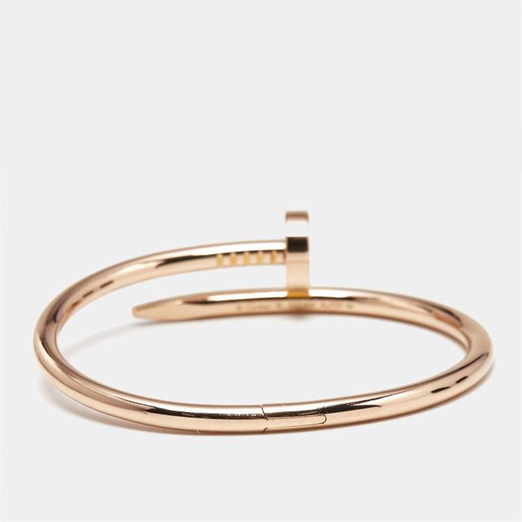 Pre Owned Cartier Juste Un Clou 18k Rose Gold Bracelet 15