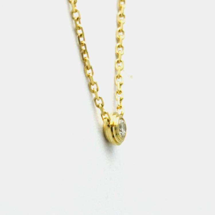 Pre Owned Cartier 18K Yellow Gold Diamond D'Amour Pendant Necklace