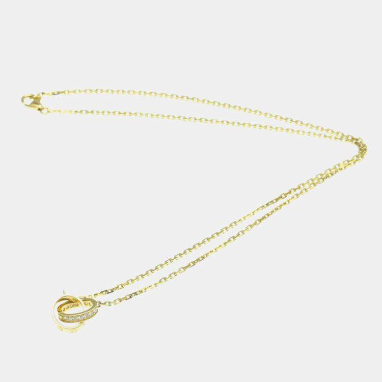 Pre Owned Cartier 18K Yellow Gold and Diamond Love Pendant Necklace