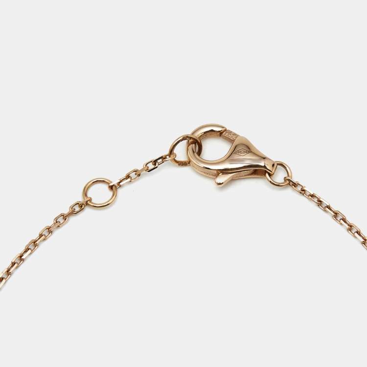 Pre Owned Cartier Amulette De Cartier Malachite Diamond 18k Rose Gold XS Model Bracelet