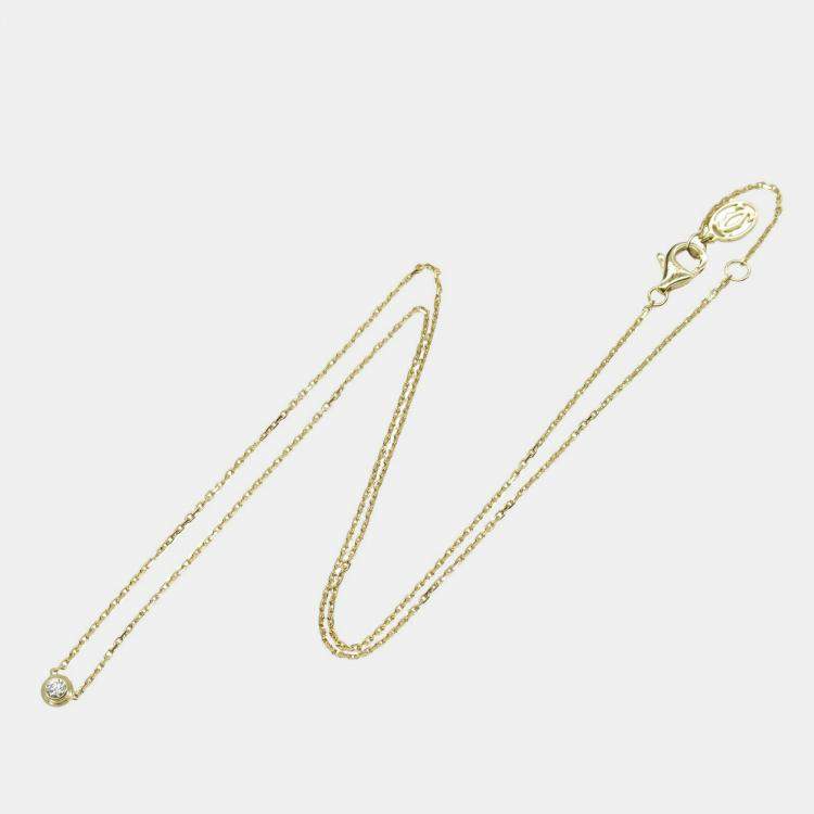Pre Owned Cartier D'amour 18K Yellow Gold and Diamond Pendant Necklace