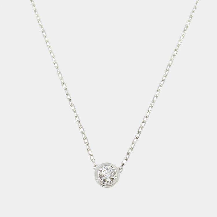 Pre Owned Cartier D'amour 18K White Gold and Diamond Pendant Necklace