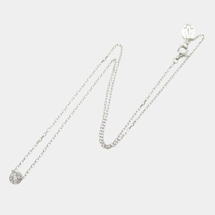 Pre Owned Cartier D'amour 18K White Gold and Diamond Pendant Necklace