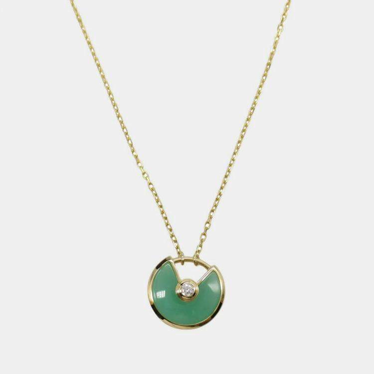 Pre Owned Cartier Amulette De Cartier 18K Yellow Gold, Diamond Pendant Necklace