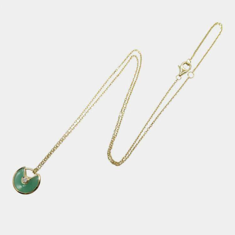 Pre Owned Cartier Amulette De Cartier 18K Yellow Gold, Diamond Pendant Necklace