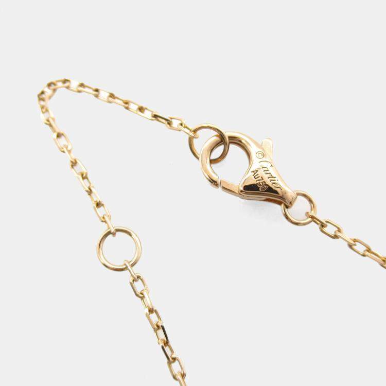 Pre Owned Cartier Trinity Heart Diamond 18K Yellow, Pink, White Gold Diamonds Necklace 