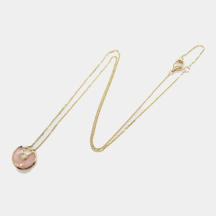 مملوكة مسبقًا Cartier Amulette De Cartier 18K Rose Gold,Diamond and Opal Pendant Necklace