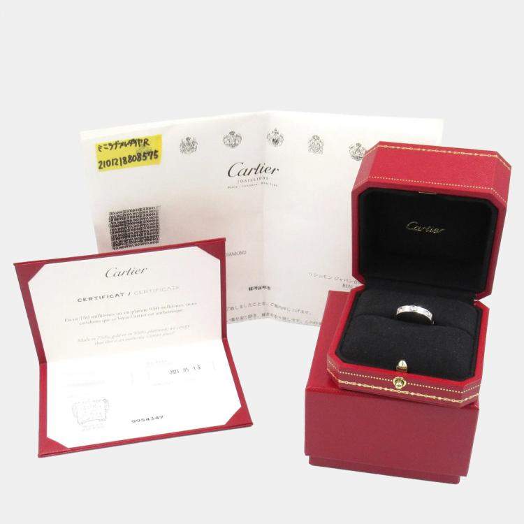 مملوكة مسبقًا Cartier Love 18K White Gold and Diamond Band Ring EU 53