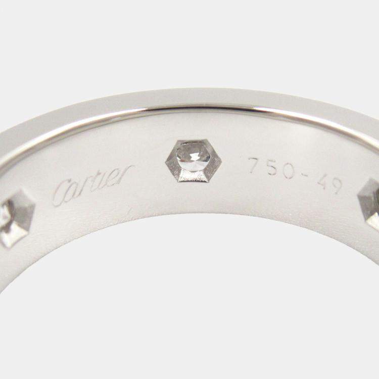Pre Owned Cartier Love 18K White Gold and Diamond Love Band Ring EU 49
