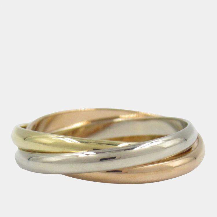 Pre Owned Cartier Trinity 18K Yellow, Rose, White Gold Band Ring EU 49
