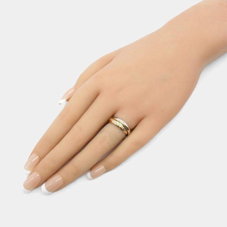 Pre Owned Cartier Trinity 18K Yellow, Rose, White Gold Band Ring EU 49