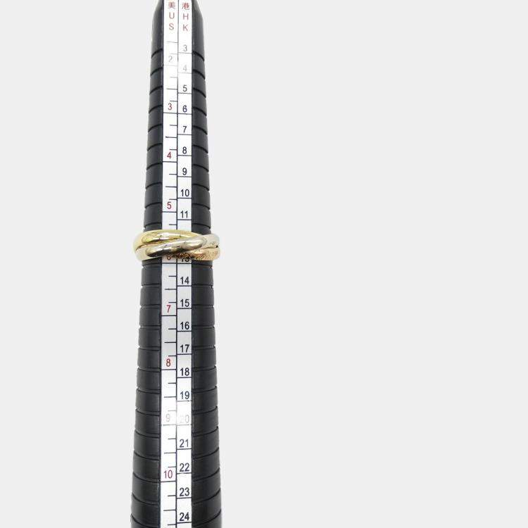 Pre Owned Cartier Trinity 18K Yellow, Rose, White Gold Band Ring EU 51