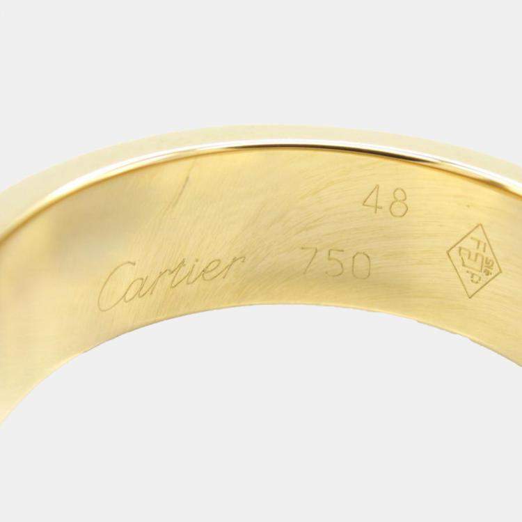 Pre Owned Cartier Love 18K Yellow Gold Band Ring EU 48