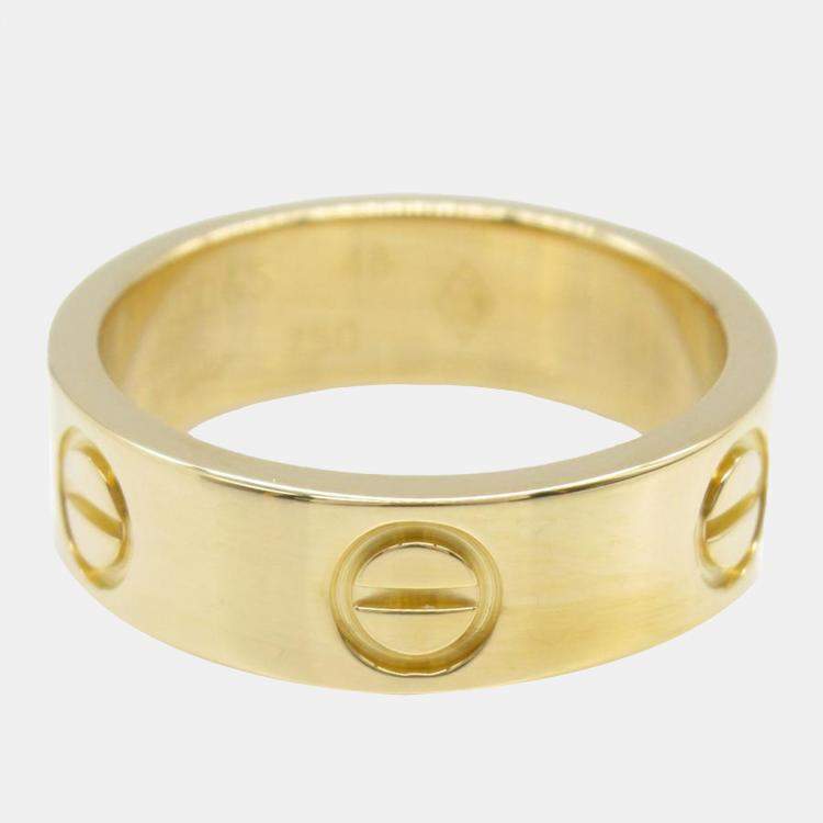 Pre Owned Cartier Love 18K Yellow Gold Band Ring EU 48