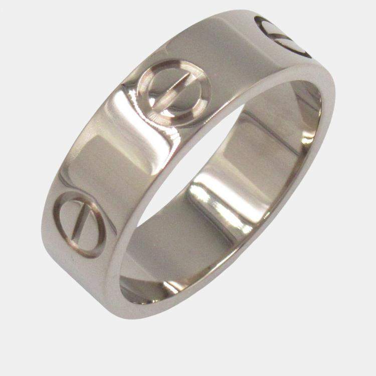 Pre Owned Cartier Love 18K White Gold Love Band Ring EU 50
