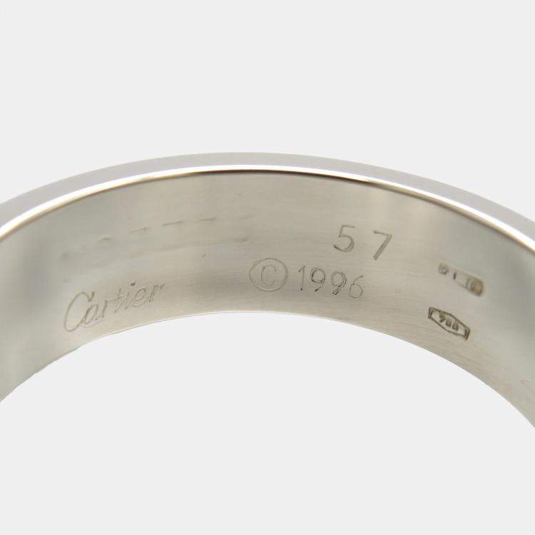 Pre Owned Cartier Love 18K White Gold Love Band Ring EU 57