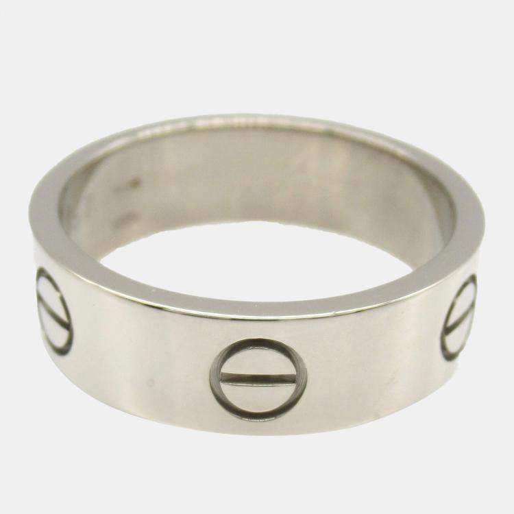 Pre Owned Cartier Love 18K White Gold Love Band Ring EU 57