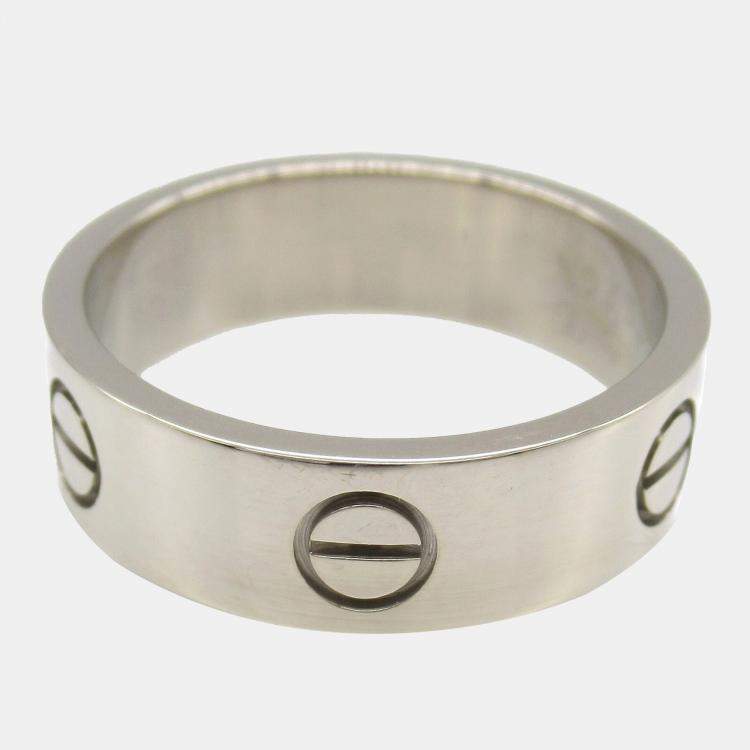 Pre Owned Cartier Love 18K White Gold Love Band Ring EU 57