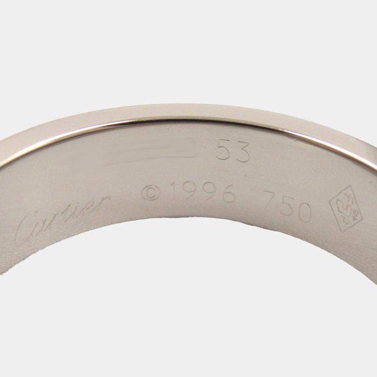 مملوكة مسبقًا Cartier Love 18K White Gold Love Band Ring EU 53
