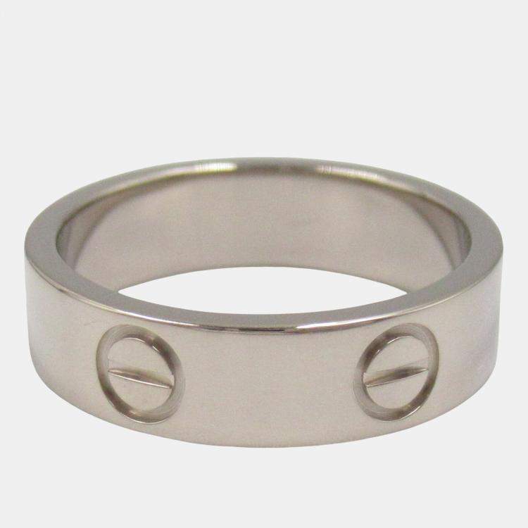 مملوكة مسبقًا Cartier Love 18K White Gold Love Band Ring EU 53