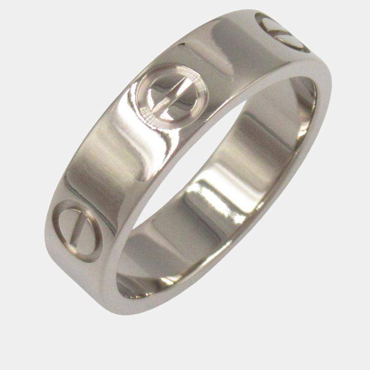 مملوكة مسبقًا Cartier Love 18K White Gold Love Band Ring EU 53