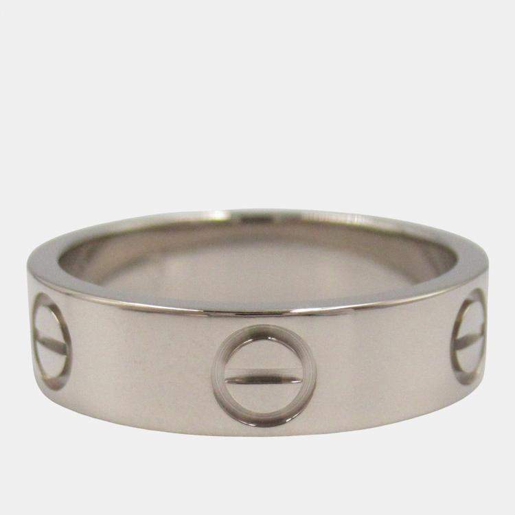 مملوكة مسبقًا Cartier Love 18K White Gold Love Band Ring EU 53