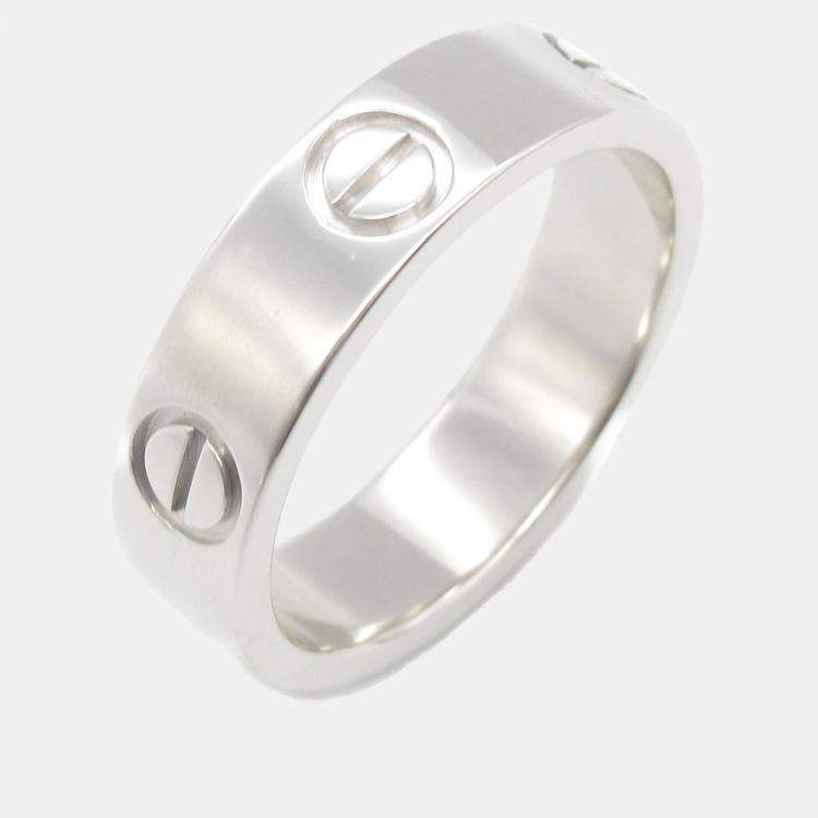 Pre Owned Cartier Love 18K White Gold Love Band Ring EU 55