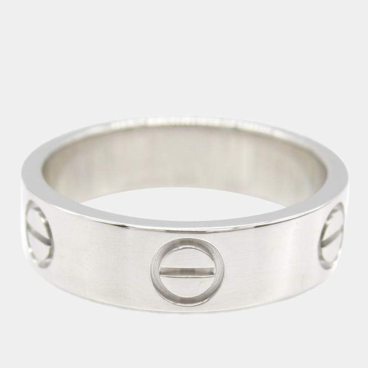 Pre Owned Cartier Love 18K White Gold Love Band Ring EU 55
