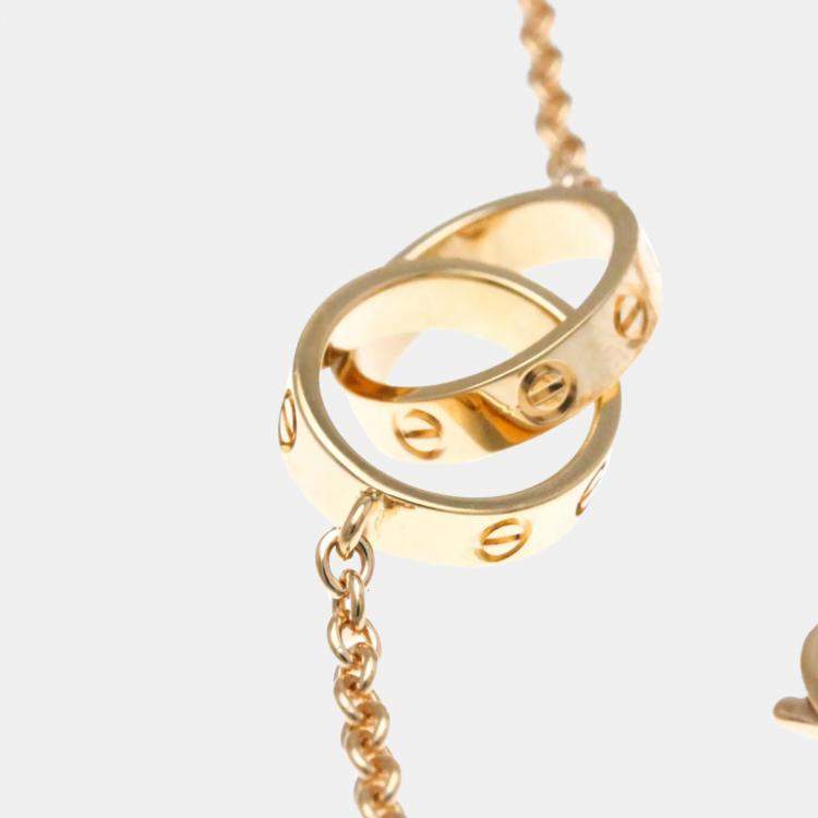 Pre Owned Cartier Love Interlocking 18K Yellow Gold Bracelet 
