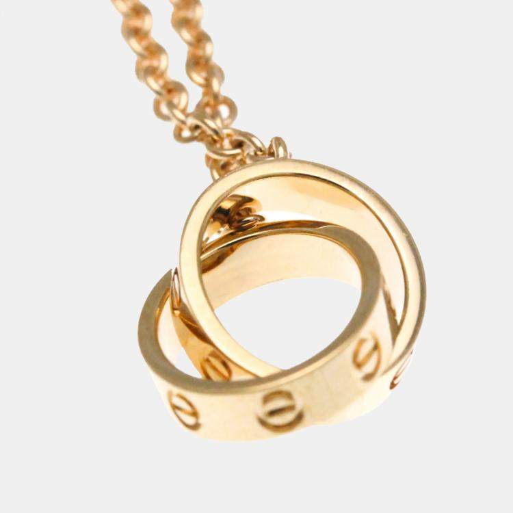 Pre Owned Cartier Love Interlocking 18K Yellow Gold Bracelet 