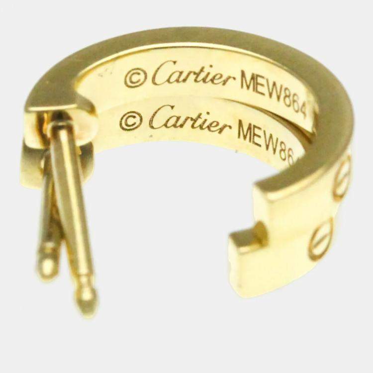 Pre Owned Cartier Love 18K Yellow Gold Baby Love Earrings 