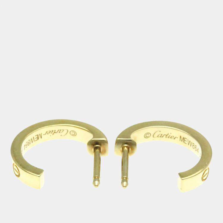 Pre Owned Cartier Love 18K Yellow Gold Baby Love Earrings 