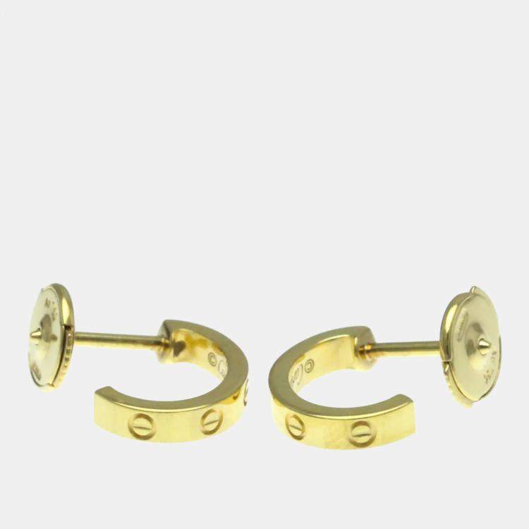 Pre Owned Cartier Love 18K Yellow Gold Baby Love Earrings 