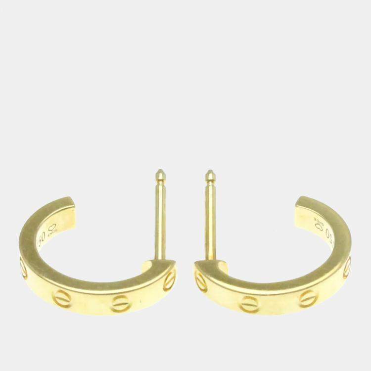 Pre Owned Cartier Love 18K Yellow Gold Baby Love Earrings 