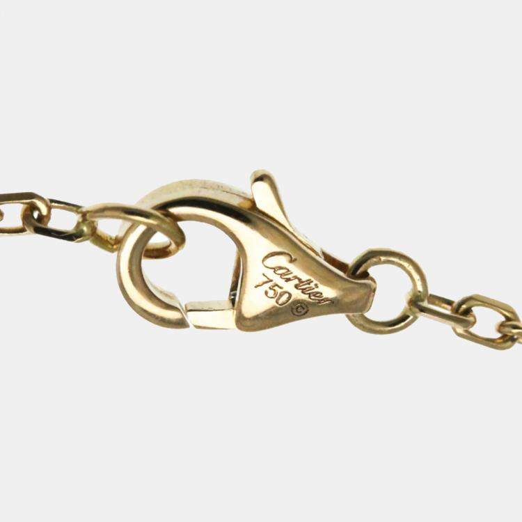 Pre Owned Cartier Trinity 18K Yellow, Rose, White Gold and Pink Sapphire Pendant Necklace
