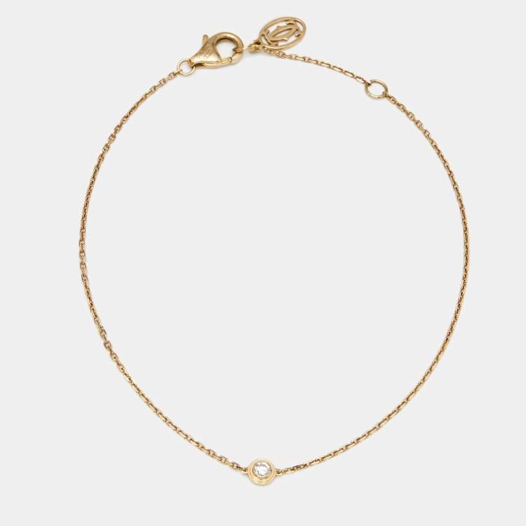 Pre Owned Cartier d'Amour Diamond 18k Yellow Gold XS Model Bracelet