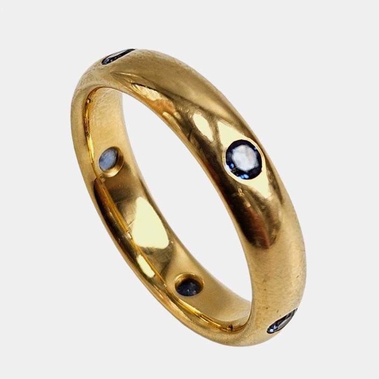 Pre Owned Cartier Vintage Stella Sapphire Ring EU 50