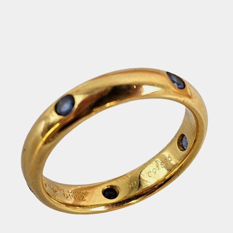 Pre Owned Cartier Vintage Stella Sapphire Ring EU 50