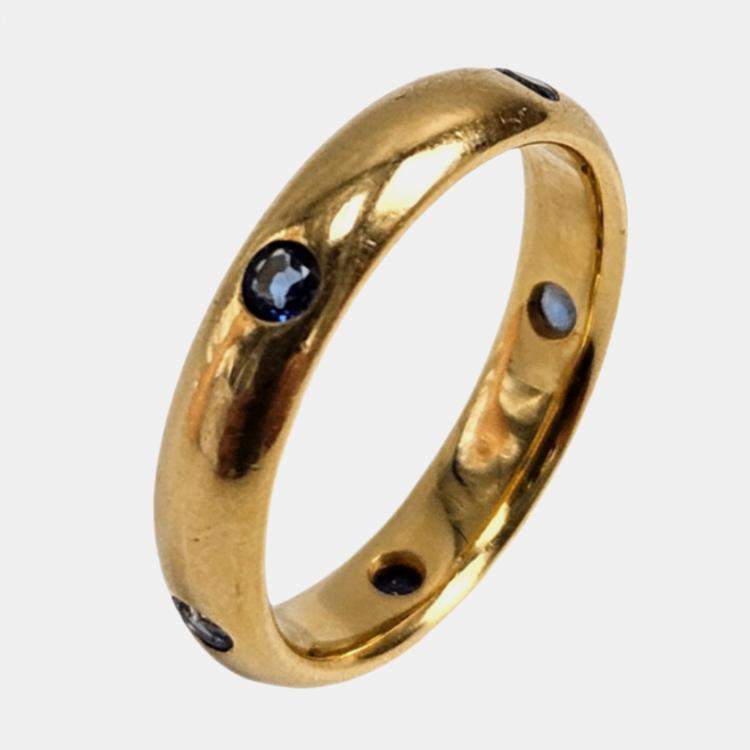 Pre Owned Cartier Vintage Stella Sapphire Ring EU 50