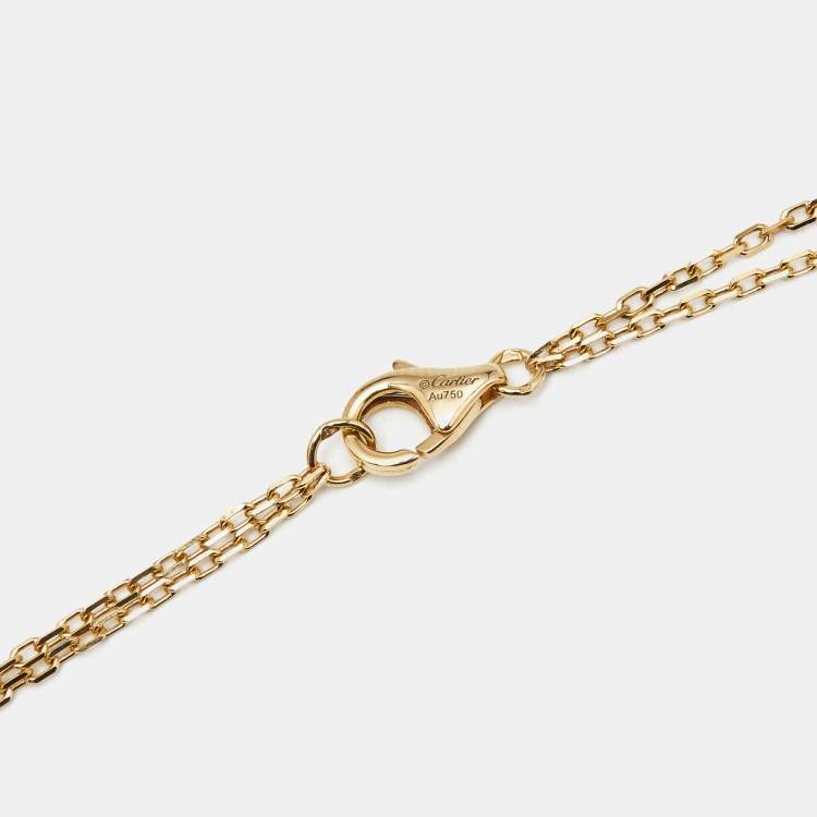 Pre Owned Cartier Love 2 Diamonds 18k Yellow Gold Necklace
