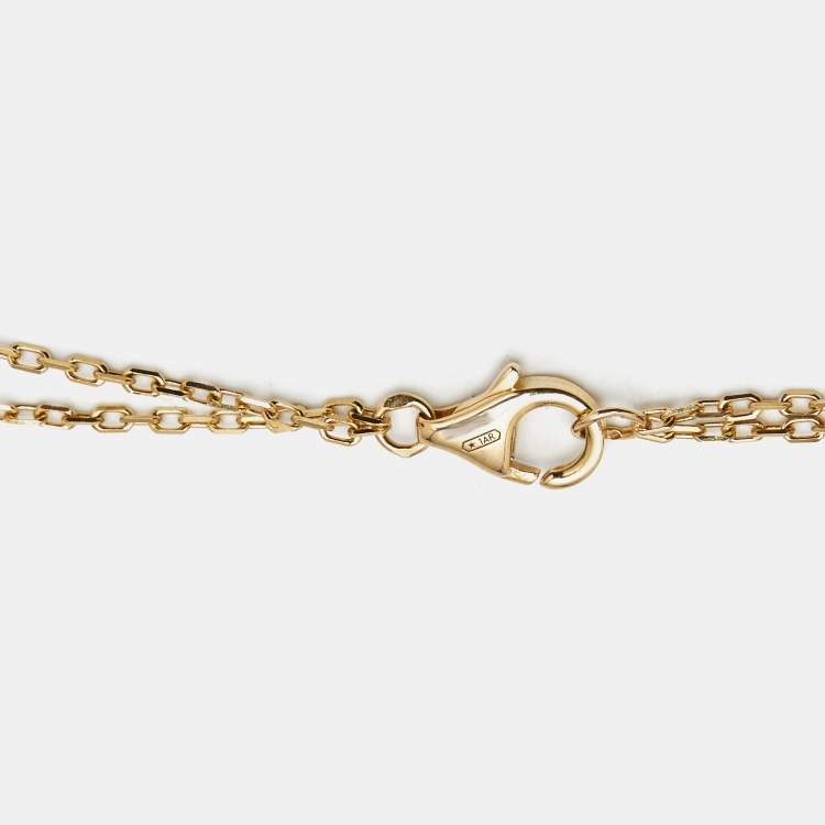 Pre Owned Cartier Love 2 Diamonds 18k Yellow Gold Necklace