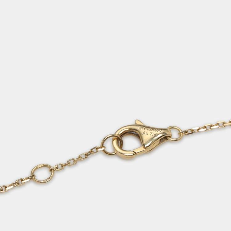 Pre Owned Cartier Amulette De Cartier Mother of Pearl Diamond 18k Yellow Gold XS Model Bracelet